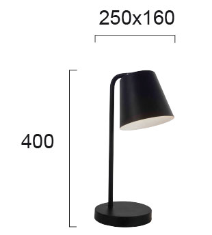 Lyra galda lampa melna E14, MAX 40W
