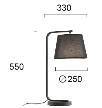 Cobbe galda lampa melna E27, MAX 40W