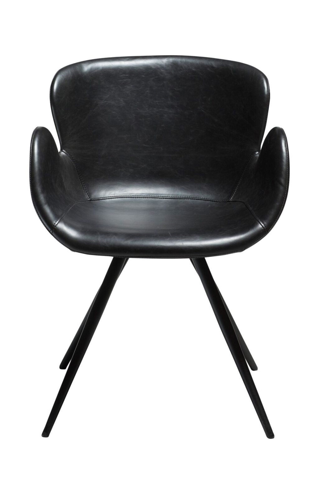 Gaia - Vintage black Krēsls Gaia, melna ādas sēde, melnas metāla kājas, stabils dizaina krēsls
