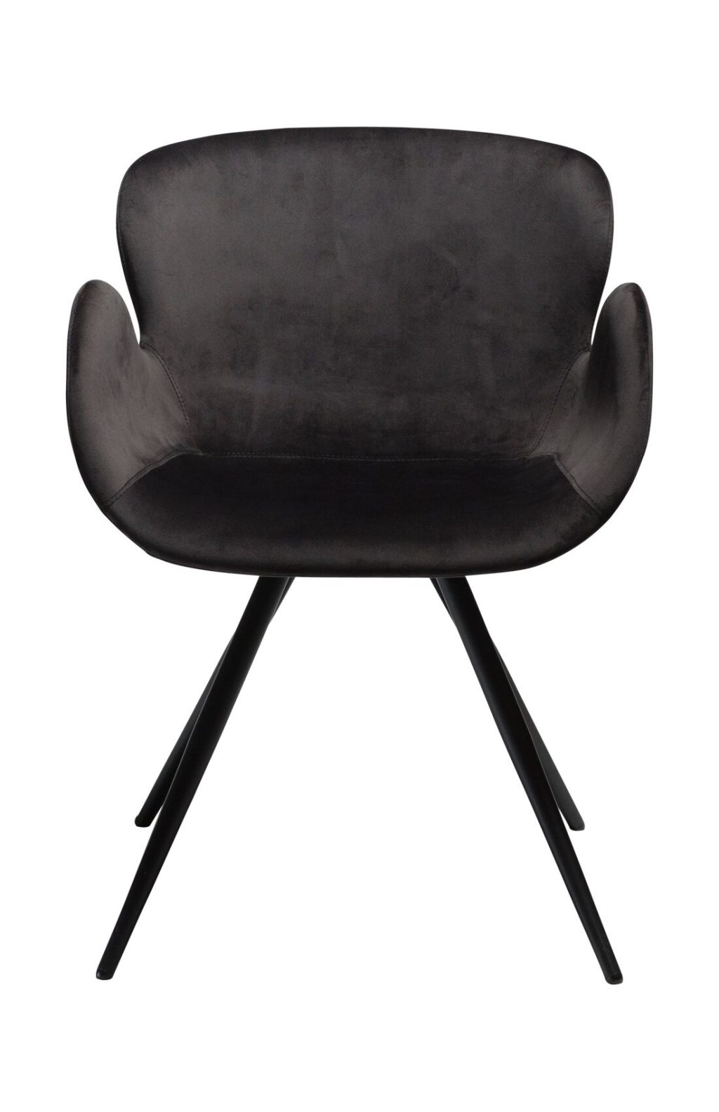 Gaia - meteorite black velvet Krēsls Gaia, melna samta sēde, melnas metāla kājas, stabils dizaina krēsls