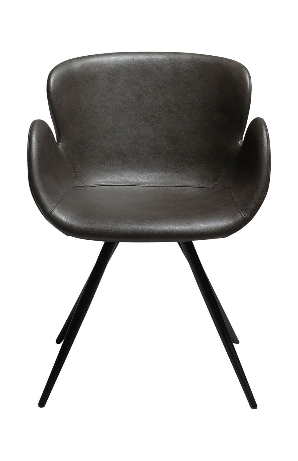Gaia - Vintage grey Krēsls Gaia, pelēka ādas sēde, melnas metāla kājas, stabils dizaina krēsls