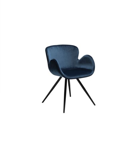 Gaia - midnight blue velvet Krēsls Gaia, zila samta sēde, melnas metāla kājas, stabils dizaina krēsls