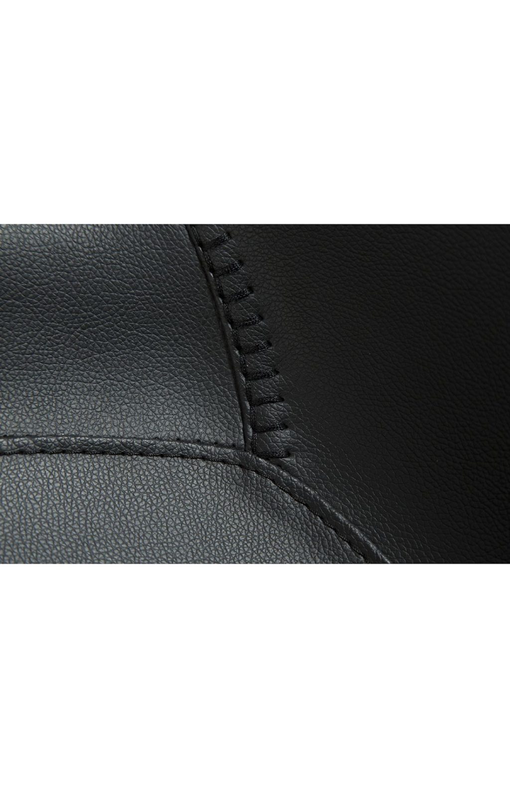 Vintage melna ādas sēžamā daļa ar melnām metāla kājām.