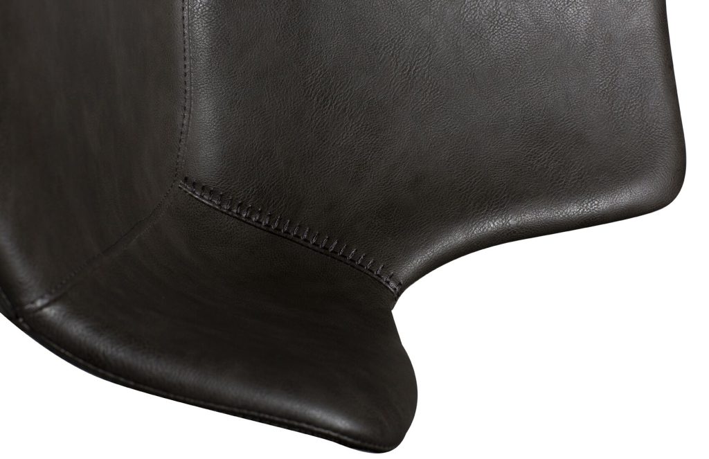 Vintage pelēks ādas sēžamā daļa ar melnām metāla kājām