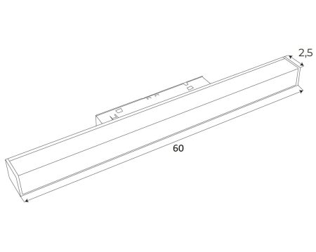 Lineāra magnētisko sliežu lampa, 18W