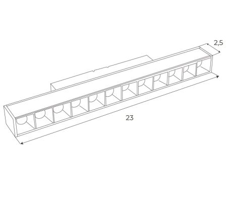 Lineāra magnētisko sliežu lampa, 12W