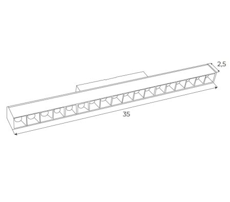 Lineāra magnētisko sliežu lampa, 18W