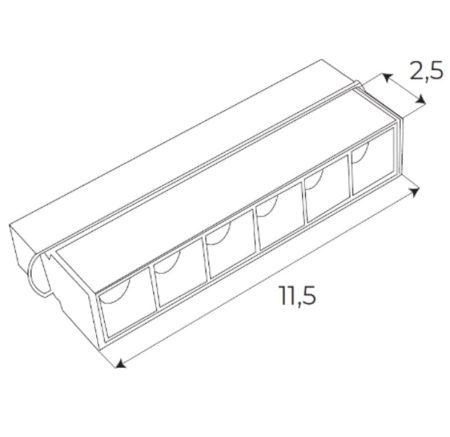 Lineāra magnētisko sliežu lampa, 6W ZIGBEE