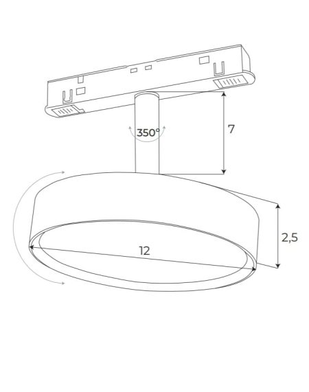 Magnētisko sliežu prožektors, 11.5W ZIGBEE