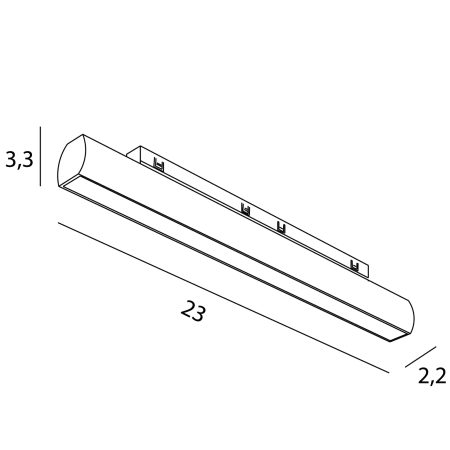 MICRO magnētisko sliežu grozāma lampa Line, 12W ON/OFF
