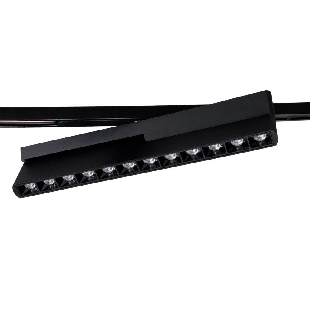 MICRO magnētisko sliežu grozāma lampa Louver, 12W ON/OFF