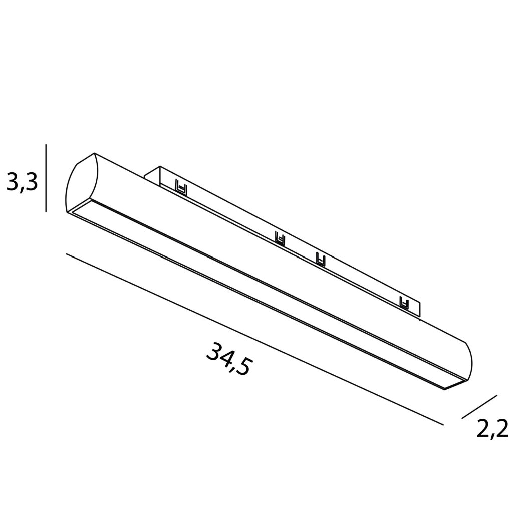 MICRO magnētisko sliežu grozāma lampa Line, 18W ON/OFF — attēls 3