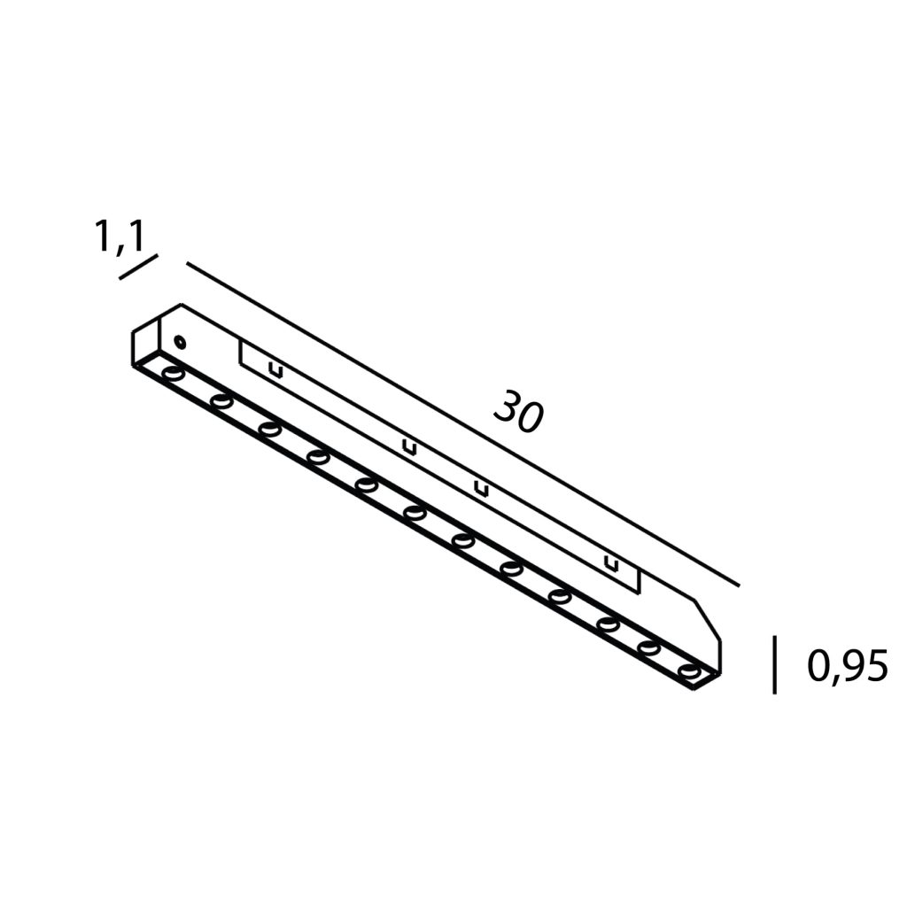 MICRO magnētisko sliežu lineāra lampa Louvre, 12W ON/OFF — attēls 2