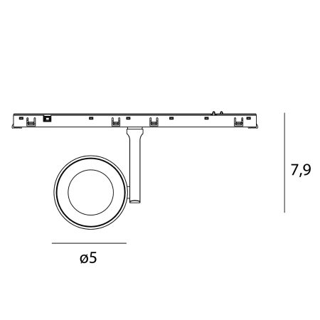 MICRO magnētisko sliežu lampa, 5W ON/OFF