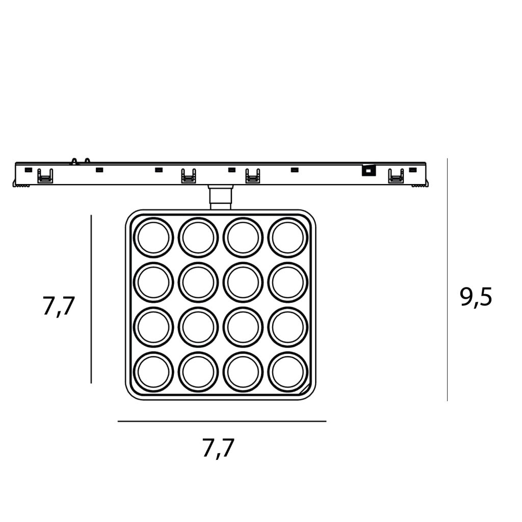 MICRO magnētisko sliežu lampa Louvre, 12W ON/OFF — attēls 2